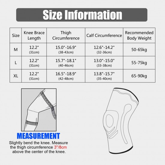 Knee Brace Sport Knee Sleeve Joint Support with Patella Pad for Running Tennis Basketball Hiking Knee Brace Sport Knee Sleeve Joint Support with Patella Pad for Running Tennis Basketball Hiking