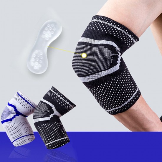 Sports Elbow Protector Sleeve Silicone Elbow Protective Brace High Elastic Elbow Brace for Cycling Basketball Tennis Gyms Sports Elbow Protector Sleeve Silicone Elbow Protective Brace High Elastic Elbow Brace for Cycling Basketball Tennis Gyms