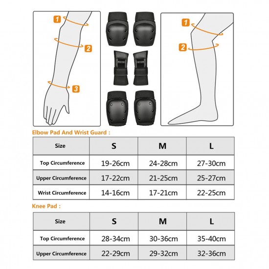 6Pcs/Set 2 Wrist Guards + 2 Elbow Pads + 2 Knee Pads Thicken Shell Impact Resistance Outdoor Sports All-around Protection 6Pcs/Set 2 Wrist Guards + 2 Elbow Pads + 2 Knee Pads Thicken Shell Impact Resistance Outdoor Sports All-around Protection