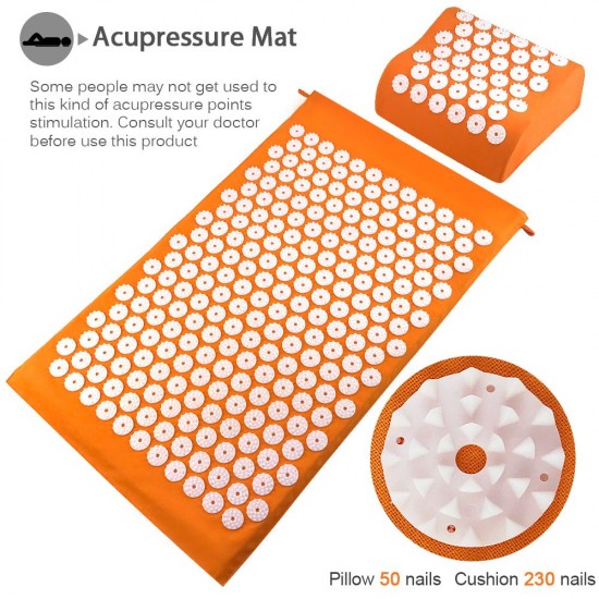 Acupuncture Mat Pillow Set Acupressure Mat Cushion Massage Pillow Pad for Full Body Massage Cushion Acupuncture Mat Pillow Set Acupressure Mat Cushion Massage Pillow Pad for Full Body Massage Cushion