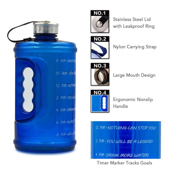 2.2L Motivation Water Bottle with Time Marker Outdoor Camping Hiking Backpacking Fitness Workout Sports Bottle 2.2L Motivation Water Bottle with Time Marker Outdoor Camping Hiking Backpacking Fitness Workout Sports Bottle