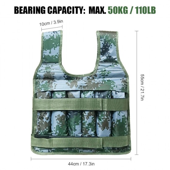 Max Loading 50kg Adjustable Weighted Vest Weight Jacket Oxford Exercise Weight Loading Cloth Strength Training (Empty) Max Loading 50kg Adjustable Weighted Vest Weight Jacket Oxford Exercise Weight Loading Cloth Strength Training (Empty)