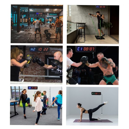 1.5in Gym Timer Stopwatch with Remote Countdown/up Clock for Home Gym Fitness Training Interval Timer Clock with Wall Mount Brackets 1.5in Gym Timer Stopwatch with Remote Countdown/up Clock for Home Gym Fitness Training Interval Timer Clock with Wall Mount Brackets