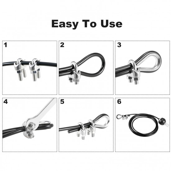 Gym Cable Steel Wire Fitness Pulley Cable for Home Gym Cable Machine Weight Lift Pulley System Gym Cable Steel Wire Fitness Pulley Cable for Home Gym Cable Machine Weight Lift Pulley System