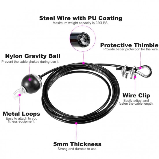 Gym Cable Steel Wire Fitness Pulley Cable for Home Gym Cable Machine Weight Lift Pulley System Gym Cable Steel Wire Fitness Pulley Cable for Home Gym Cable Machine Weight Lift Pulley System