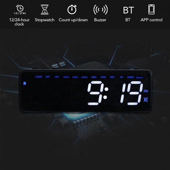 Wireless BT Control Gym Timer Rechargeable Stopwatch Countdown/up Clock for Home Gym Fitness Training Interval Timer Clock with Magnetic Backing Wireless BT Control Gym Timer Rechargeable Stopwatch Countdown/up Clock for Home Gym Fitness Training Interval Timer Clock with Magnetic Backing