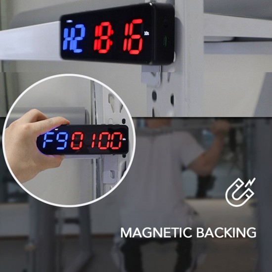 Wireless BT Control Gym Timer Rechargeable Stopwatch Countdown/up Clock for Home Gym Fitness Training Interval Timer Clock with Magnetic Backing Wireless BT Control Gym Timer Rechargeable Stopwatch Countdown/up Clock for Home Gym Fitness Training Interval Timer Clock with Magnetic Backing