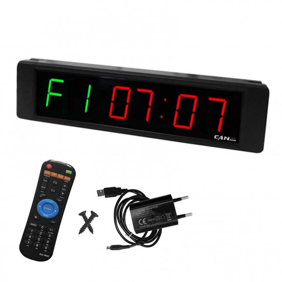 Gym Timer Stopwatch with Remote Control Countdown/up Clock for Home Gym Fitness Training LED Interval Timer Clock with Wall Mount Brackets Gym Timer Stopwatch with Remote Control Countdown/up Clock for Home Gym Fitness Training LED Interval Timer Clock with Wall Mount Brackets