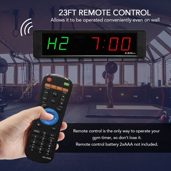 Gym Timer Stopwatch with Remote Control Countdown/up Clock for Home Gym Fitness Training LED Interval Timer Clock with Wall Mount Brackets Gym Timer Stopwatch with Remote Control Countdown/up Clock for Home Gym Fitness Training LED Interval Timer Clock with Wall Mount Brackets