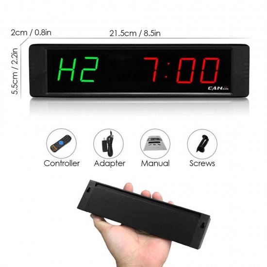 Gym Timer Stopwatch with Remote Control Countdown/up Clock for Home Gym Fitness Training LED Interval Timer Clock with Wall Mount Brackets Gym Timer Stopwatch with Remote Control Countdown/up Clock for Home Gym Fitness Training LED Interval Timer Clock with Wall Mount Brackets