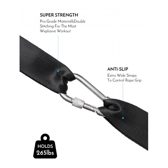 Battle Rope Anchor Strap Kit with Heavy Duty Reinforced 2 Nylon Straps & 1 Stainless Steel Carabiner Clip for Crossfit Ropes Home Gym Fitness & Training Rope Anchor Battle Rope Anchor Strap Kit with Heavy Duty Reinforced 2 Nylon Straps & 1 Stainless Steel Carabiner Clip for Crossfit Ropes Home Gym Fitness & Training Rope Anchor